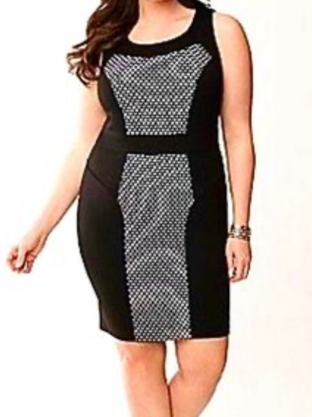 Lane Bryant Lane Collection black white sleeveless midi dress